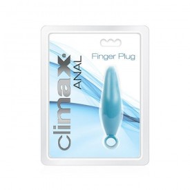 Голубая анальная пробка Climax Anal Finger Plug - 10,5 см.